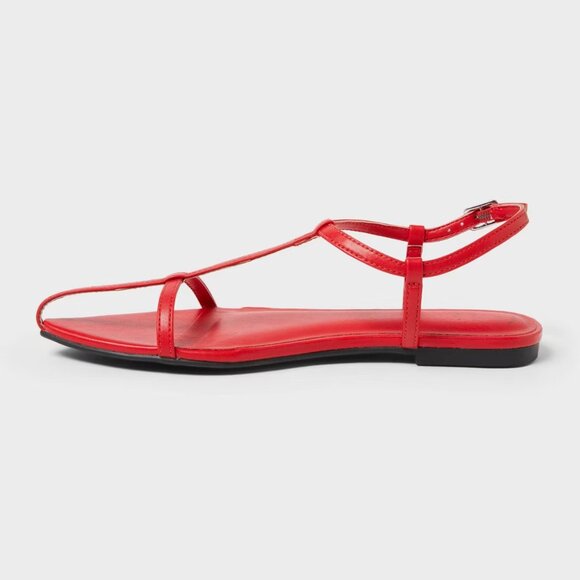 Red Ankle Strap Sandals (size 8) - Picture 4 of 4